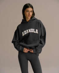 Varsity Oversized Hoodie - Graphite Grey/Marshmallow White