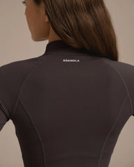 Ultimate Long Sleeve Zip Up Top - Coffee Bean
