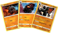 Pokemon - 107/192 - Rebel Clash - Pokemon Evolution 3 Card Lot - Carkol Rolycoly (3 Cards)
