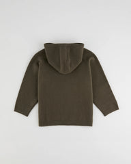 Mini Knit Hoodie - Dark Cocoa Brown