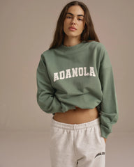 Varsity Oversized Sweatshirt - Eden Green/Marshmallow White