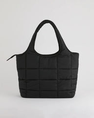 Quilted Nylon Shoulder Bag - Black