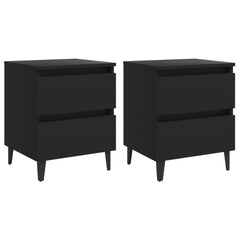 Nattbord 2 stk svart 40x35x50 cm konstruert tre
