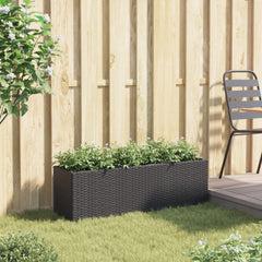 Odlingslåda med 3 krukor svart 105x30x32 cm konstrotting