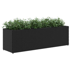 Odlingslåda med 3 krukor svart 105x30x32 cm konstrotting