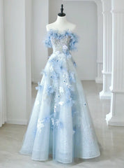 ArtisticTulle Off the Shoulder Flower Prom Dress