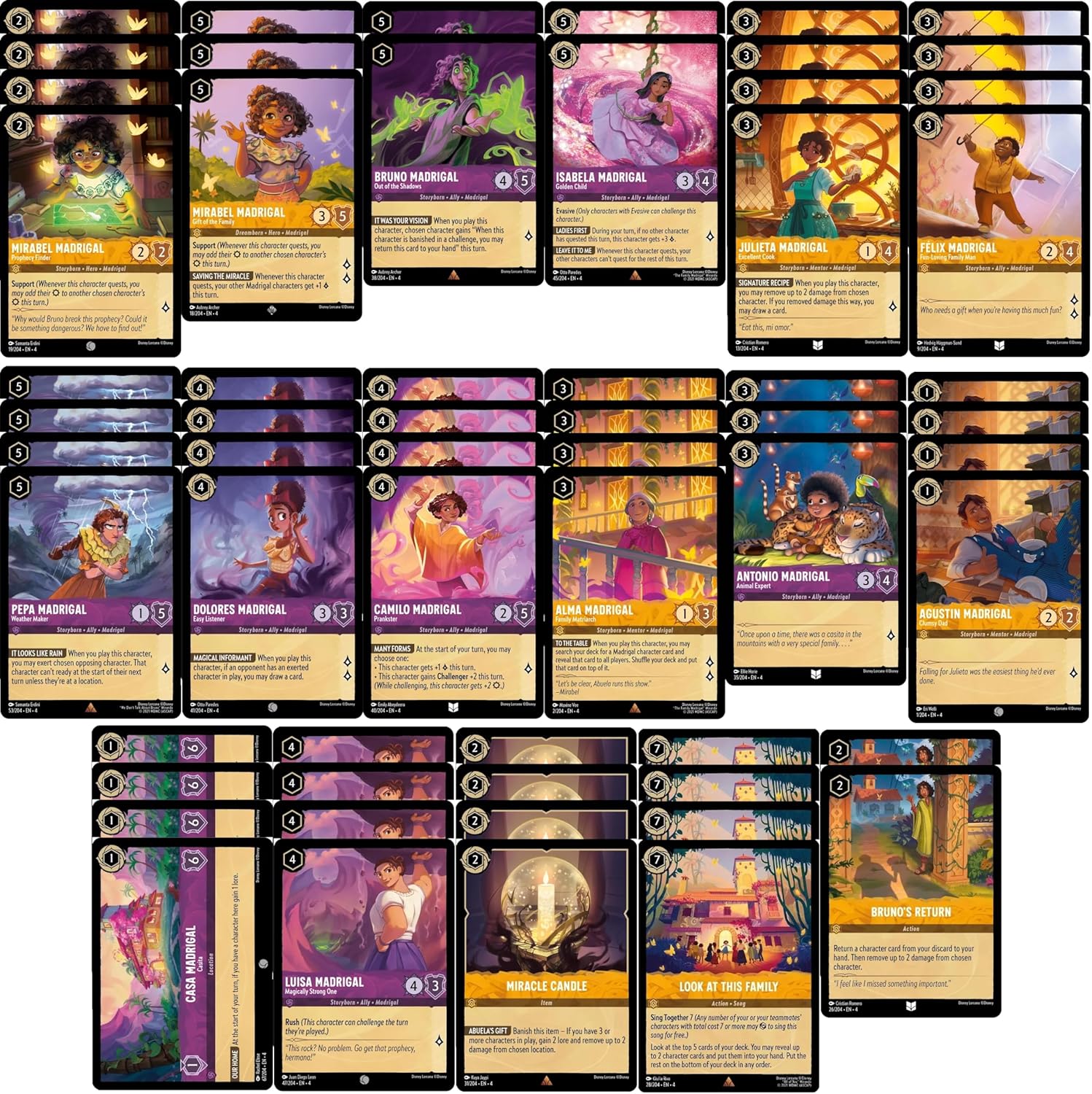 MTG Decks & More Disney Lorcana Encanto Deck - Mirabel, Bruno, Isabela, Felix Madrigal - Custom Built - Very Strong - 60 Card!