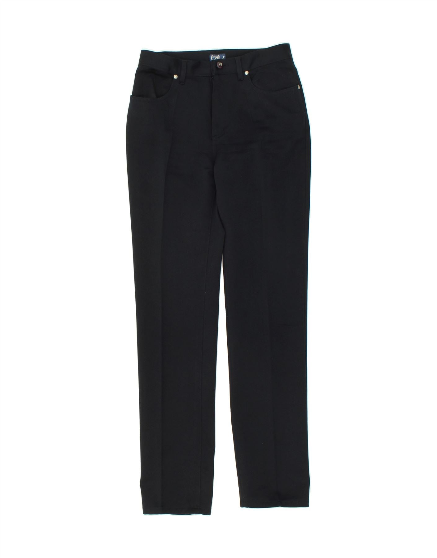 BYBLOS Womens Slim Casual Trousers W29 L32 Black Polyester Vintage Byblos and Second-Hand Byblos from Messina Hembry