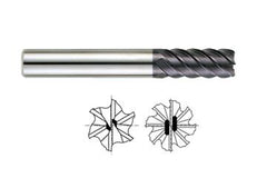 EM835060 YG X-Power 6mm Diameter 13mm LOC 6 Flute ALTIN Coated Solid Carbide End Mill 0.5mm Corner Radius