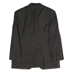 BURBERRY Mens Black Pinstripe Jacket L Cotton Classic Tailored Button Closure