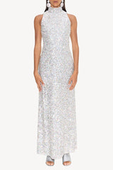 Sculpty Sleeveless Sequin Dress In Iridescent