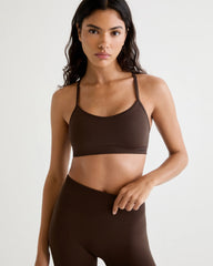 Classic Seamless Cross Back Bra - Chocolate Brown