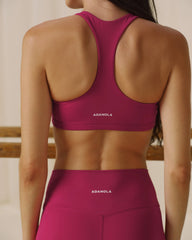 Ultimate Scoop Neck Racer Back Bra - Berry Red