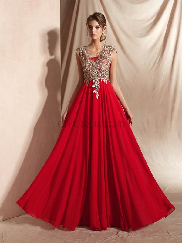 A-Line Red and Black Lace Applqieus Modest Formal Long Prom Dresses Online, Evening Dresses LMX1127