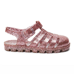 Rose Gold Glittter Jelly Sandals (Younger Girls)