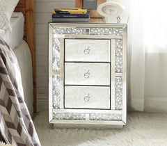 Mallika Mirrored & Faux Crystals Accent Table - Furniture Stars (Chicago, IL)