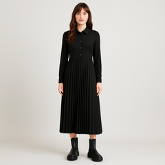 Almut | Drapiertes Plisseekleid
