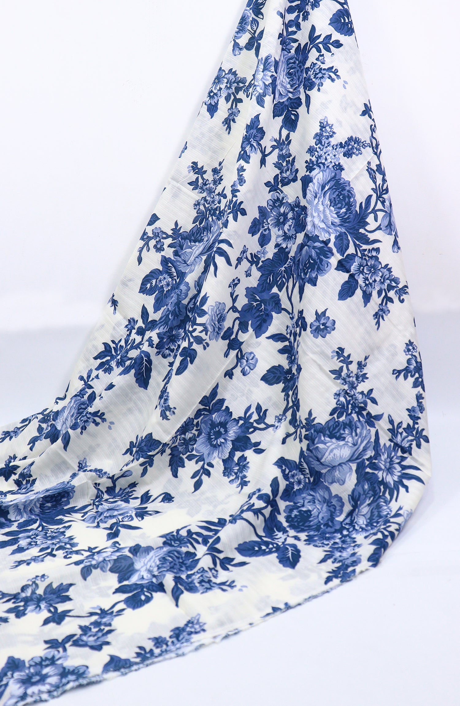 Amna Khadija Classic Printed Bana Dora Lawn Unstitched 2 Piece Suit - Design-48 - AK25CFL6 - Blue - Summer Collection