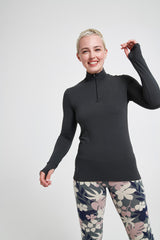 Asquith grey Baselayer 1/4 zip sports sweatshirt