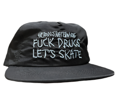 Heroin Skateboards 'Fuck Drugs' Nylon 5-Panel Snapback Cap - Black