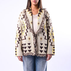 TENSIONE IN - CARDIGAN MICOL ETNICO ART.G22A414 - GIALLO