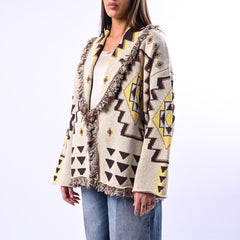 TENSIONE IN - CARDIGAN MICOL ETNICO ART.G22A414 - GIALLO