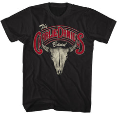CHARLIE DANIELS BAND-CDB SKULL N LOGO-BLACK ADULT S/S TSHIRT