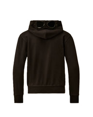 C.P. COMPANY Felpa Aperta Nera con Cappuccio con Occhiali - Junior & Co.it