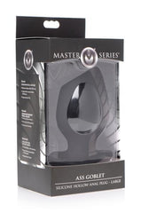 Ass Goblet Silicone Hollow Anal Plug Large Black