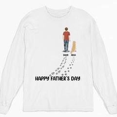 Happy Fathers Day To The Best Dog Dad - Personalized Custom Long Sleeve T-shirt