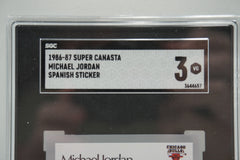 1986-87 Super canasta Michael Jordan Spanish Sticker SGC 3