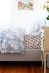 {Kerry Cassill} Hand Block Printed Cotton Duvet :: Faded Floral :: Queen