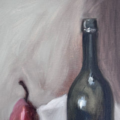 Jessica Olpp - NATURE MORTE AUX POIRES ET À LA BOUTEILLE