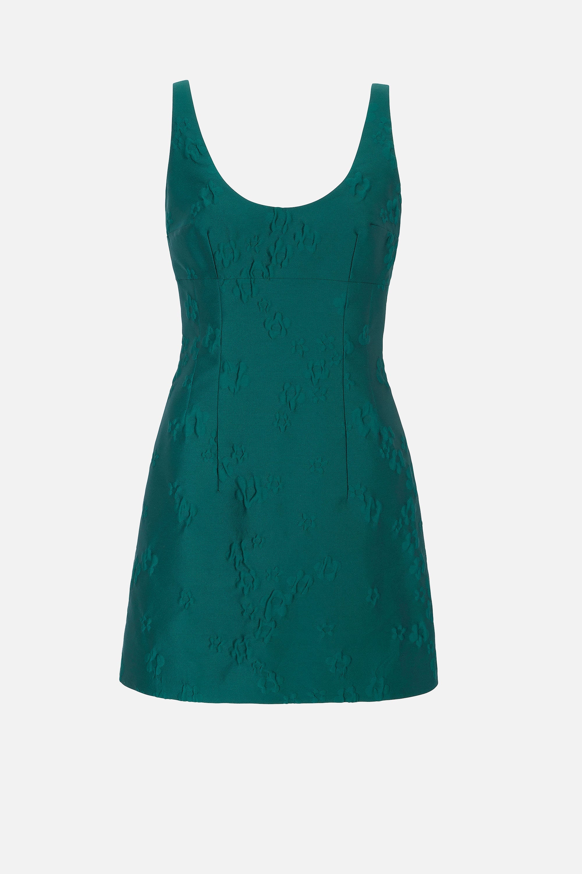 Einna Dress In Emerald Green Ditsy Floral Jacquard