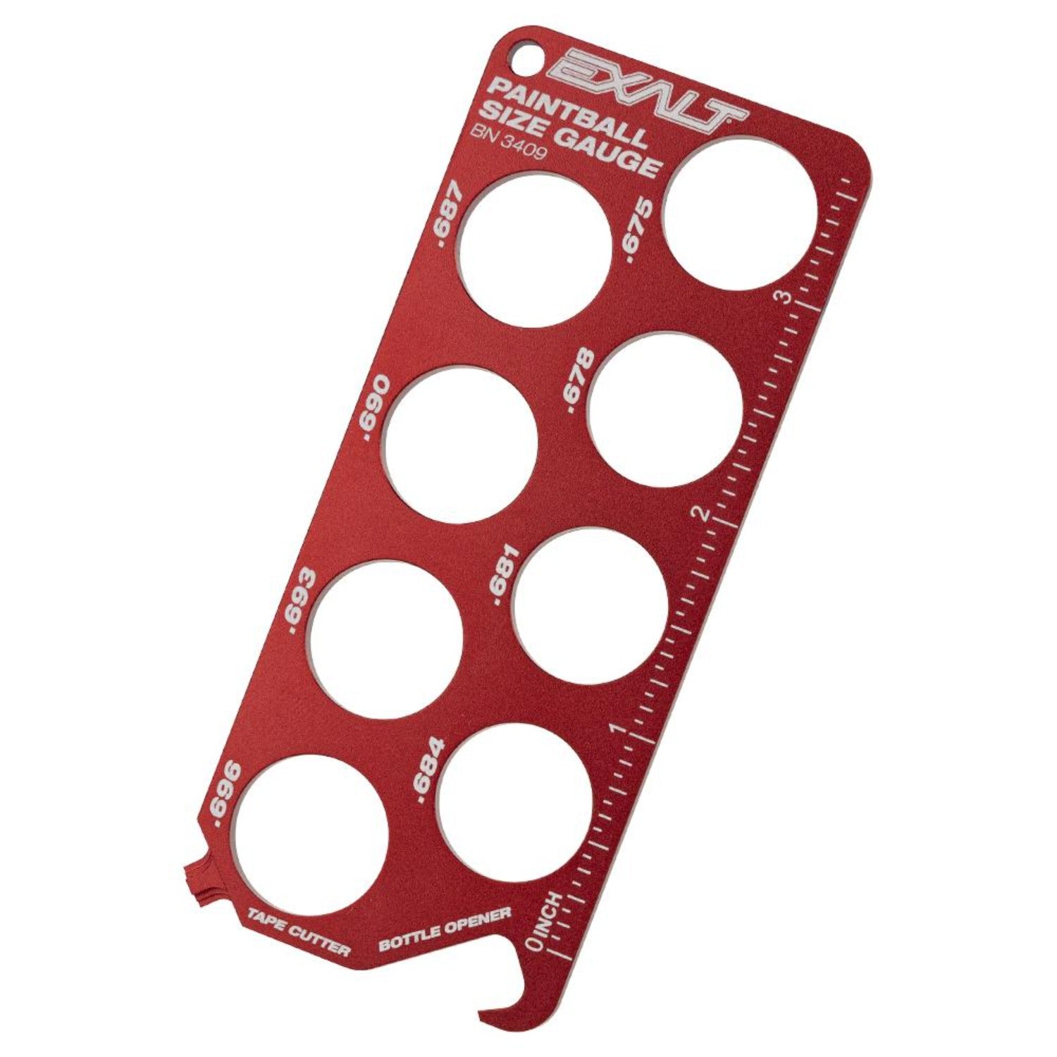 Exalt Paintball Ball Size Gauge - Aluminum - Red