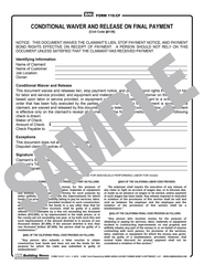 Conditional Waiver and Release Upon Final Payment