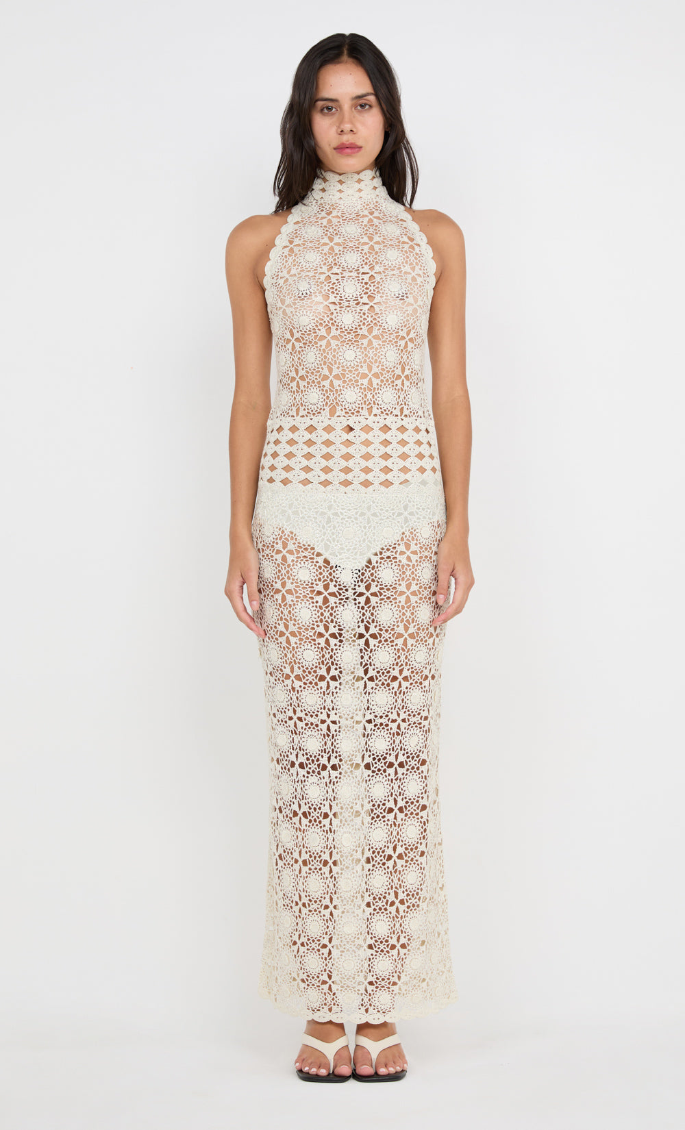 ANIA HALTER MAXI DRESS - IVORY