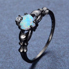 Blacked N Colorful Opal Heart