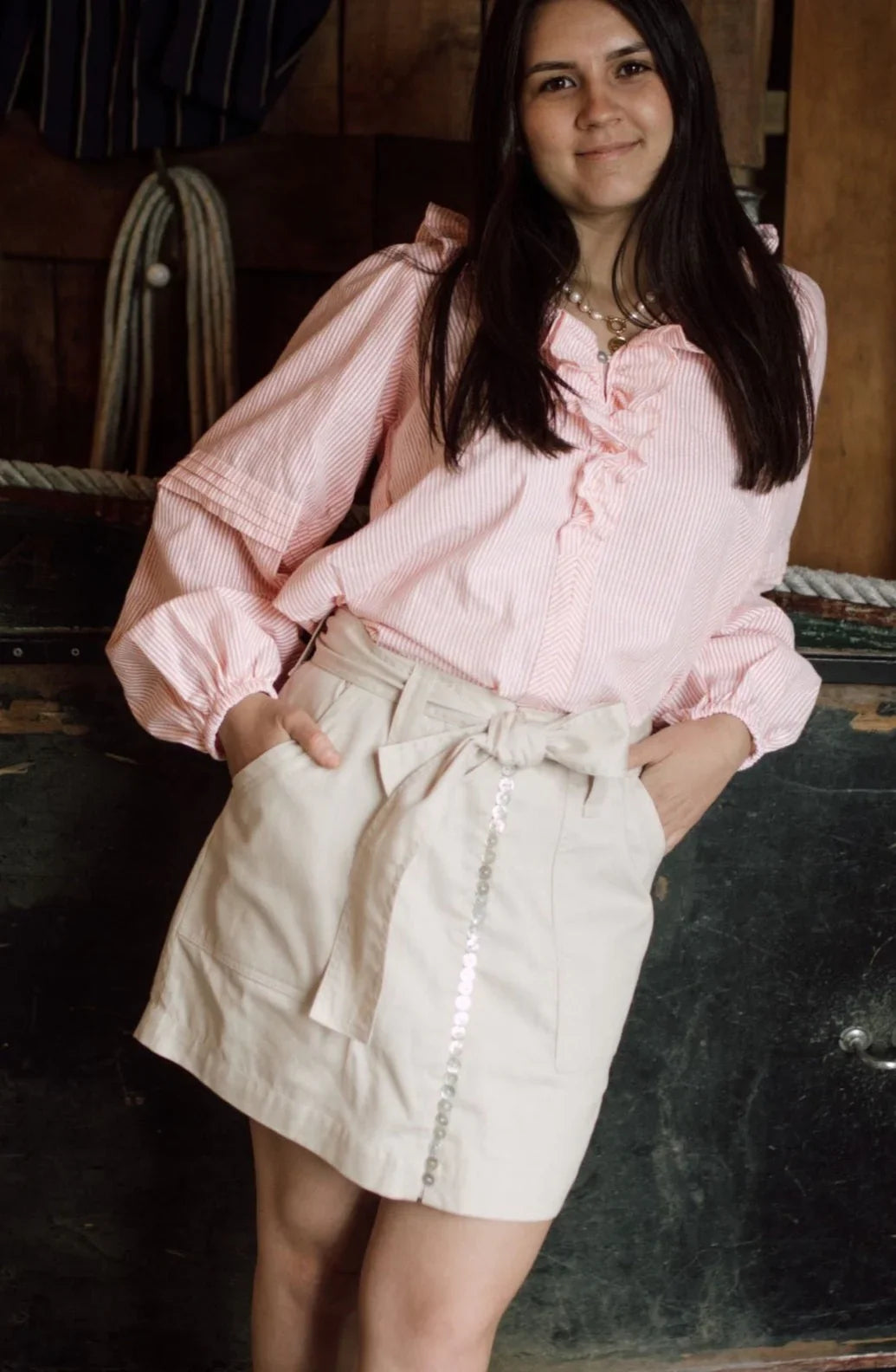 Jessica Flora Into The Wild Mini Skirt - Ivory Hyde Boutique