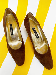 Bruine suede pumps | 36.5