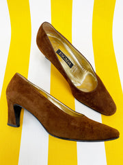 Bruine suede pumps | 36.5