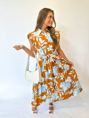 Mackenzie Flutter Sleeve Midi Dress