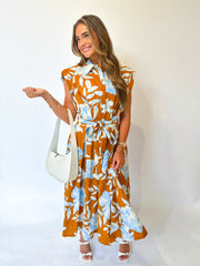 Mackenzie Flutter Sleeve Midi Dress