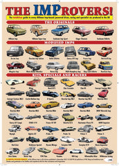 SPECIAL OFFER -‘THE IMPROVERS' - AN A2 POSTER CELEBRATING ALL THINGS HILLMAN IMP - POST-FREE UK