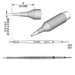 Cartucho cincel JBC C210-023 0.4 x 0.2 ideal para reparaciones de precisión en Quetzaltenango.