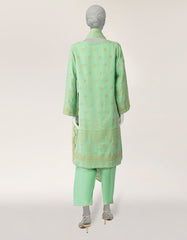 GREEN BAMBER CHIFFON 3PC STITCHED | JLAWN-S-26-568/S MUKESH-03