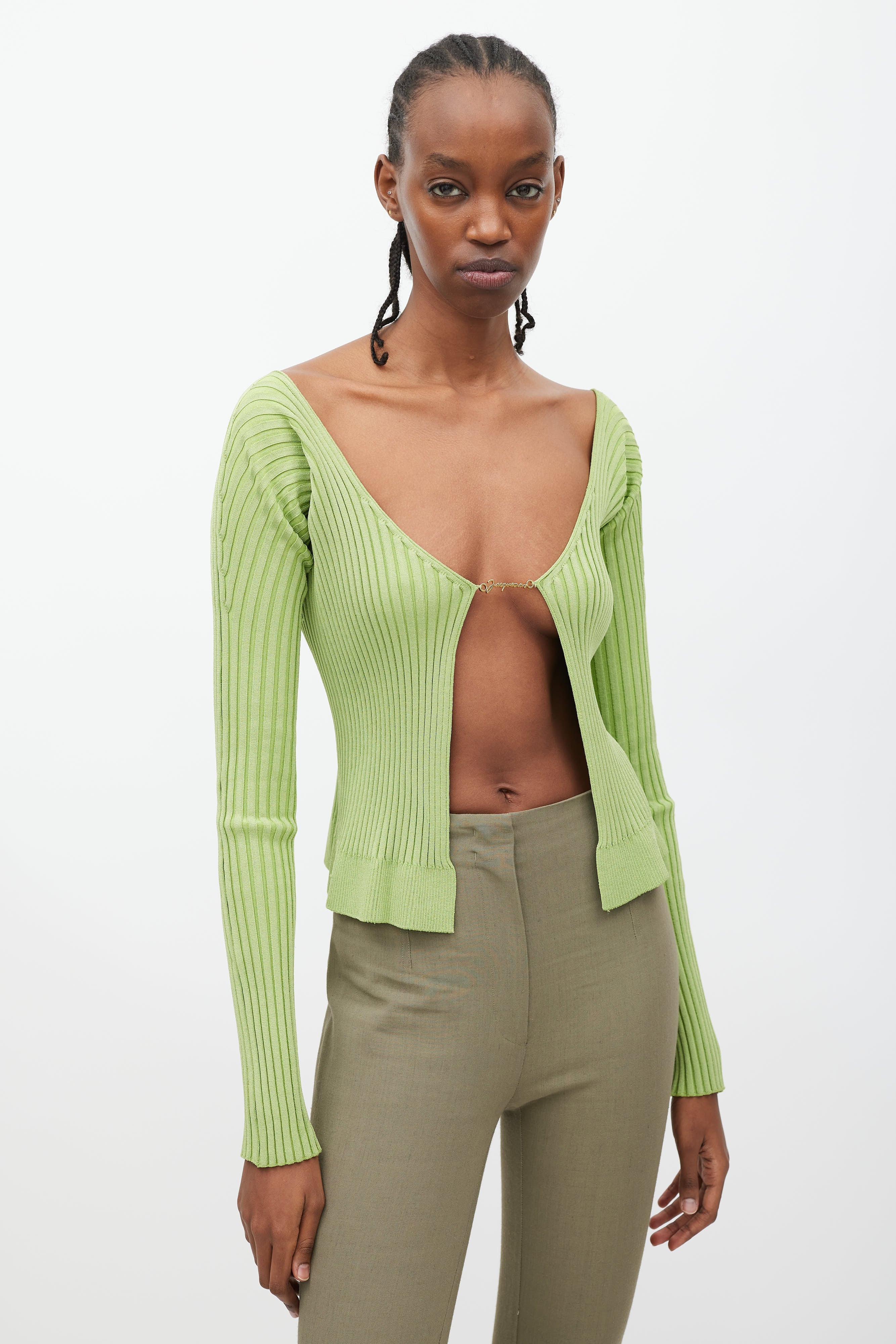 Jacquemus La Maille Pralù Longue Green Cardigan