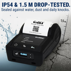 Mobile Printer GoDEX MX30i - 3″ Direct Thermal Label Printer - OLED Display, Bluetooth & Wi-Fi