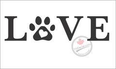 'LOVE Paw Print' Premium Vinyl Wall Decal