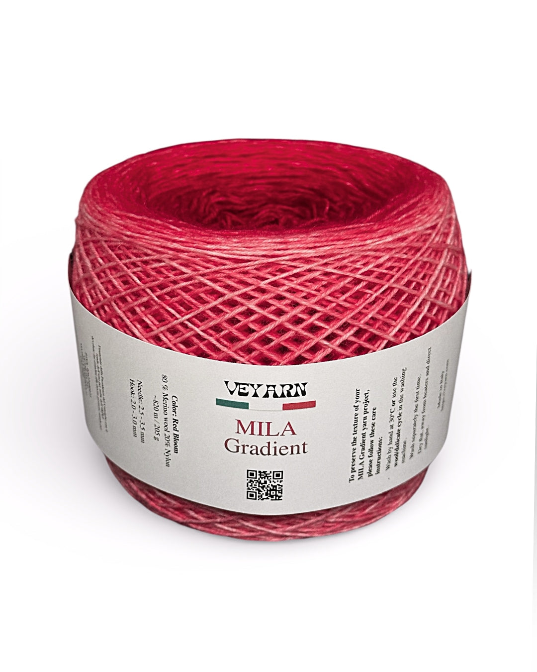 Gradient Yarn Red Bloom Mila — 205 g Merino Nylon